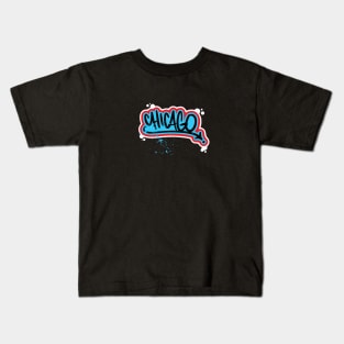 Chicago Street Tag with Splatters Kids T-Shirt